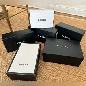 Various Authentic Designer boxes, Chanel and Gucci